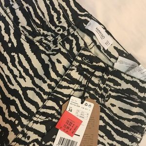 Mango Zebra wax coated pants